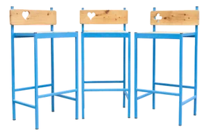 Vintage Blue Stools, 2010s, Set of 3