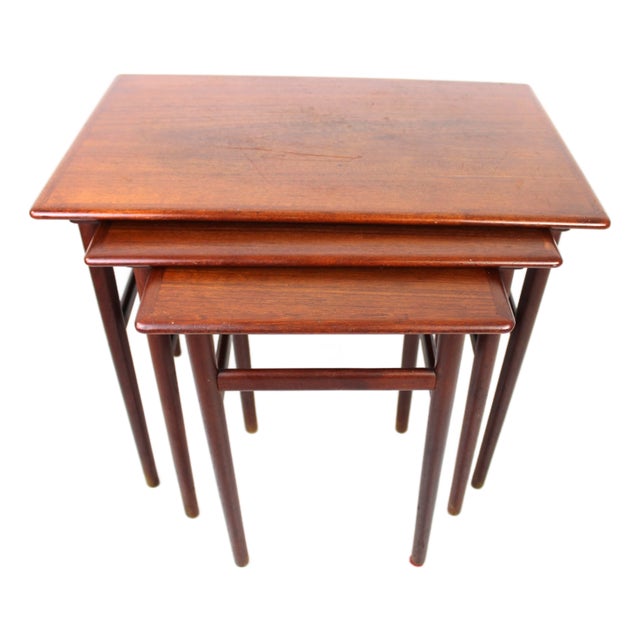 Teak Nesting Tables, Denmark, 1960s, Set of 3 For Sale