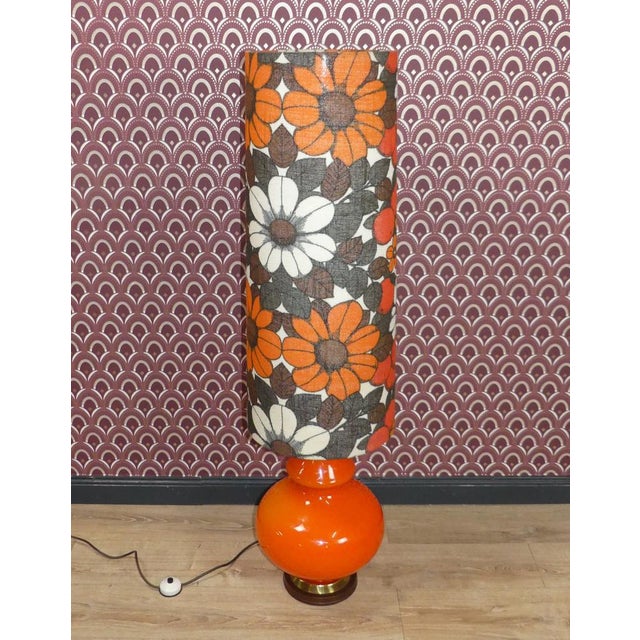 Flower Power Floor Lamp with Orange Illuminated Glass Base, 1970s For Sale - Image 14 of 14