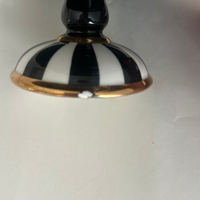 2020s Mackenzie-Childs Small Ceramic Pedestal With Floral Decoration For Sale - Image 5 of 5
