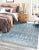 6x9 Modern Light Blue Geometric Moroccan Handknotted Wool Berbet Carpet Rug For Sale In New York - Image 6 of 6