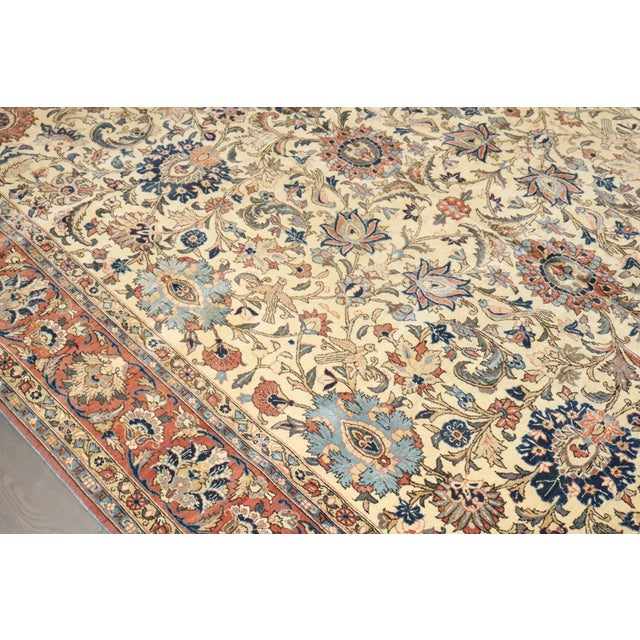 Antique Zabihi Collection Persian Qum Room Size Rug For Sale In New York - Image 6 of 11