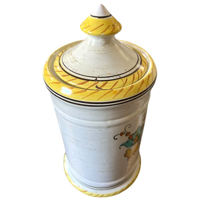 1960s Set of 3 Italian Majolica Apothecary Jars – Aqua Anisi, Rosmarinus & Aqua Salvia For Sale - Image 10 of 11