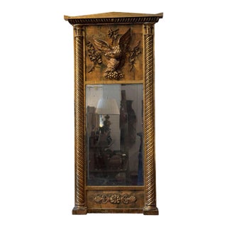 19th Century Giltwood Pier Mirror With Carved Eagle For Sale
