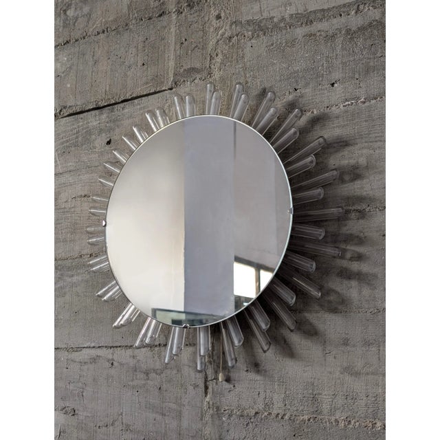 Pink Sun Mirror Lamp, 1970s For Sale - Image 6 of 10