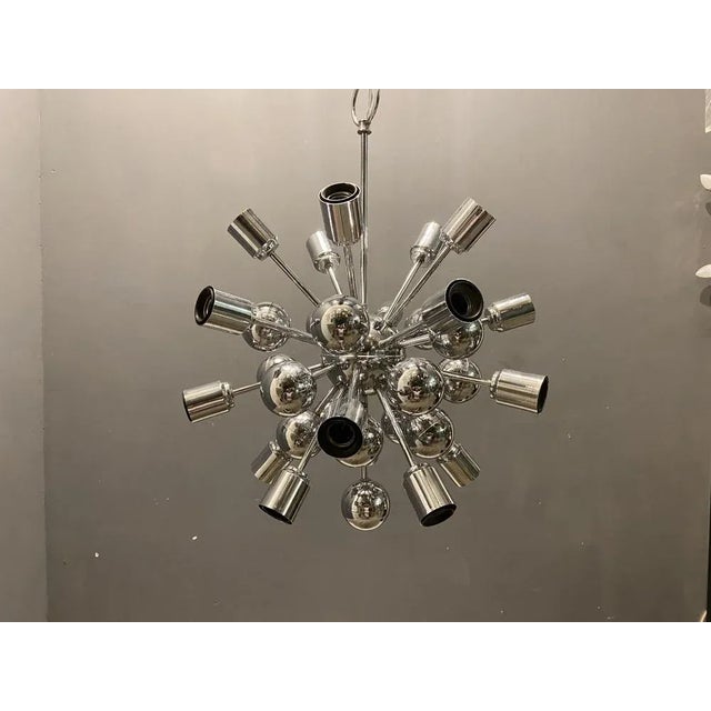 Mid-Century Sputnik Chrome Pendant For Sale - Image 6 of 11