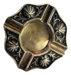 Silver Ashtray with Shell-Shaped Reliefs