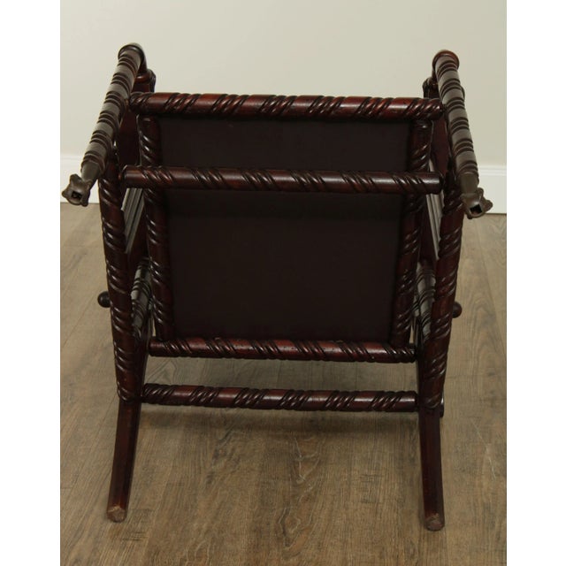 Wood Hunzinger Antique Victorian Gothic Period Reclining Morris Chair For Sale - Image 7 of 13