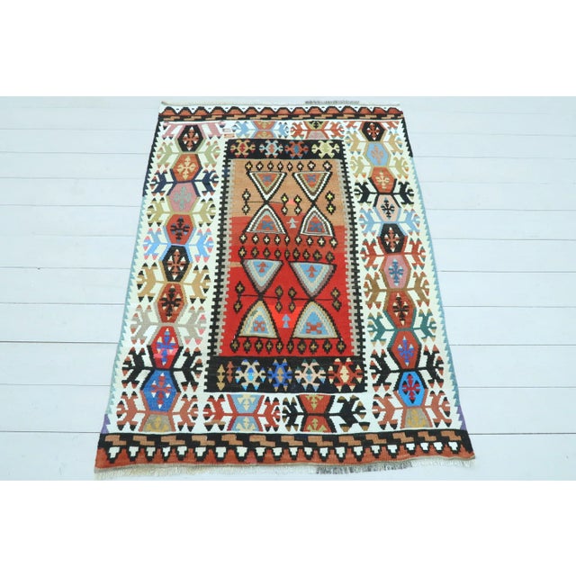 This beautiful rug from central of Turkey Konia Nomads. Weaved with Handspun Pure Wool on cotton fringes only and dyed...