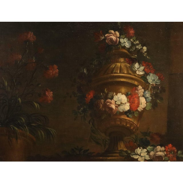 Pietro Francesco Gambone, Still Life Flowers, 18th Century, Oil Painting on Canvas, Framed For Sale - Image 10 of 13