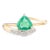 Green Emerald & Diamond Wedding Ring Size 5 For Sale