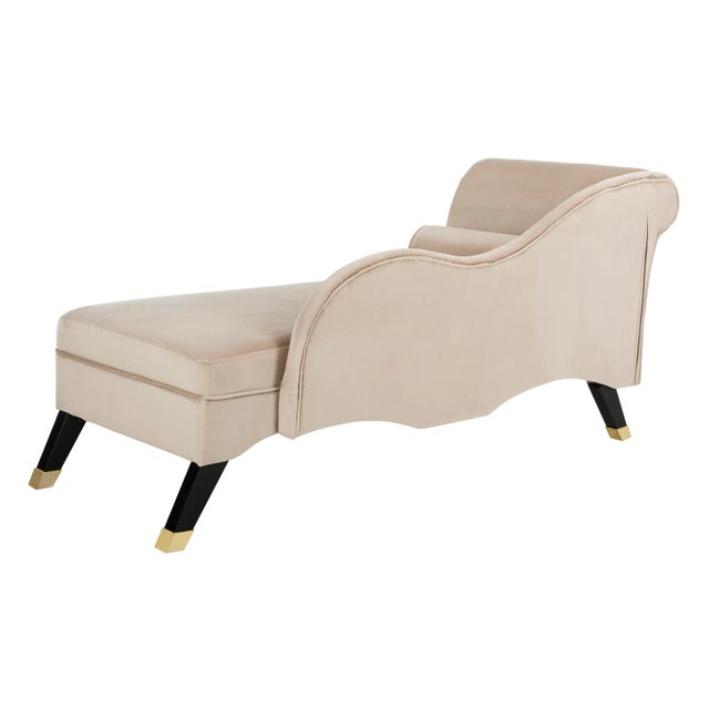 Modern Chaise, Tan & Black For Sale In Philadelphia - Image 6 of 9