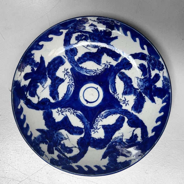 Antique Japanese Porcelain Plate with Bird Motif Arita, 1880 For Sale - Image 11 of 14