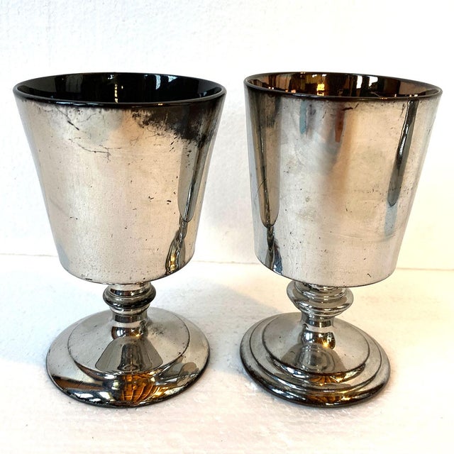 Two 19th Century English Staffordshire Georgian Silver Luster Pottery Goblets For Sale In Denver - Image 6 of 10