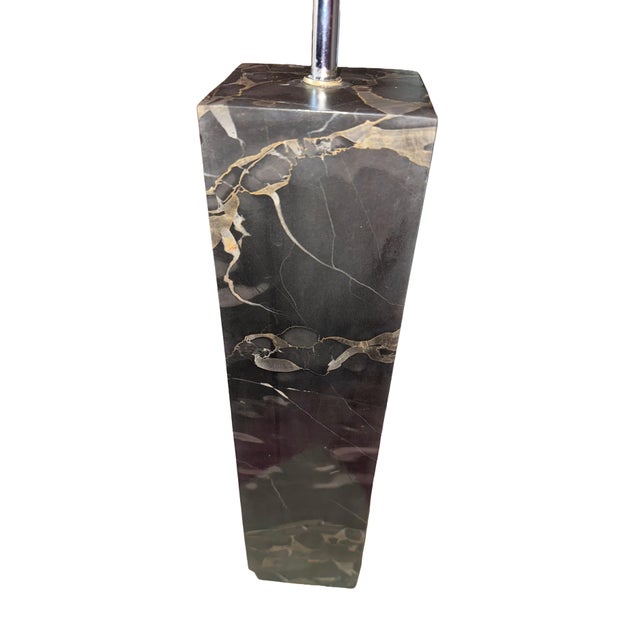 Black Vintage Black Solid Marble Table Lamp, Attributed to Robert Sonneman For Sale - Image 8 of 12
