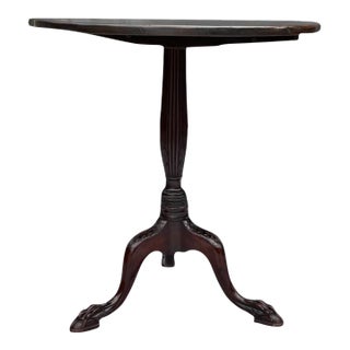 Antique British Carved Mahogany Georgian Tilt Top Tea Table For Sale