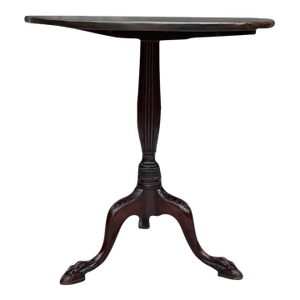 Antique British Carved Mahogany Georgian Tilt Top Tea Table