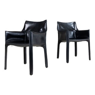 Cab 413 Chairs by Mario Bellini for Cassina, 1970s, Set of 2 For Sale