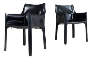 Cab 413 Chairs by Mario Bellini for Cassina, 1970s, Set of 2