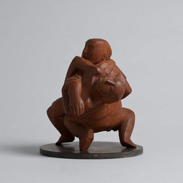 Wood Jan Keustermans, Figurative Statue, 1970s, Teak For Sale - Image 7 of 18