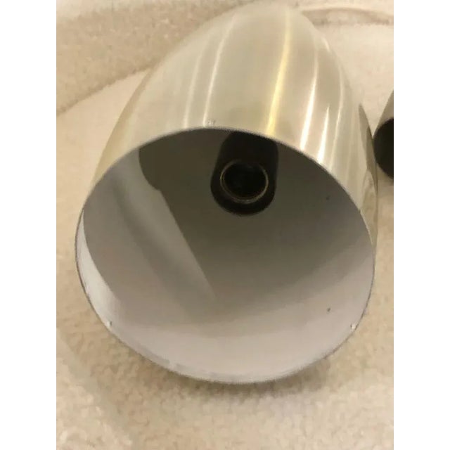 Metal Space Age Suspension Lamps in Aluminum & Glass from Stilux, Set of 2 For Sale - Image 7 of 10