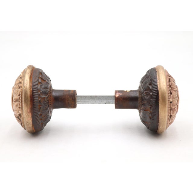 Early 20th Century Antique 1890s Victorian Norwich Passage Door Knob Set For Sale - Image 5 of 9