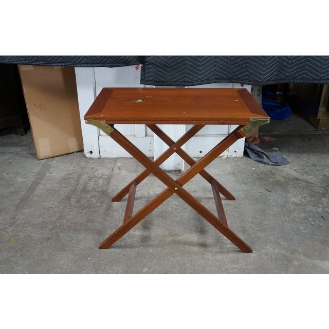 Mid 20th Century Baker Furniture Expandable Party Butler Mahogany Removable Serving Tray Table For Sale - Image 6 of 18