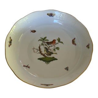 Herend Rothschild Bird 10" Round Vegetable Bowl Porcelain 80 / Ro Made in Hungary For Sale