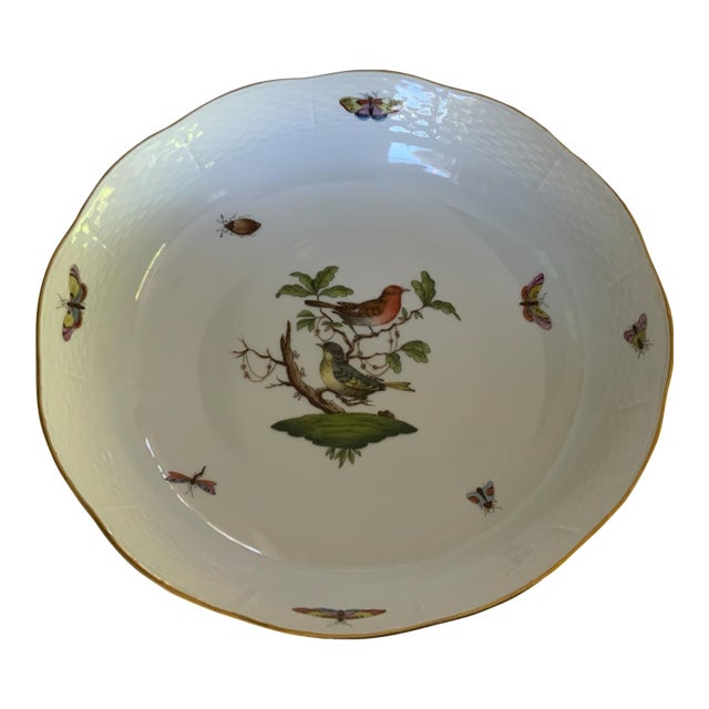 Herend Rothschild Bird 10" Round Vegetable Bowl Porcelain 80 / Ro Made in Hungary For Sale