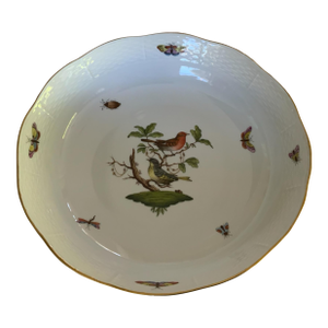 Herend Rothschild Bird 10" Round Vegetable Bowl Porcelain 80/Ro Made in Hungary