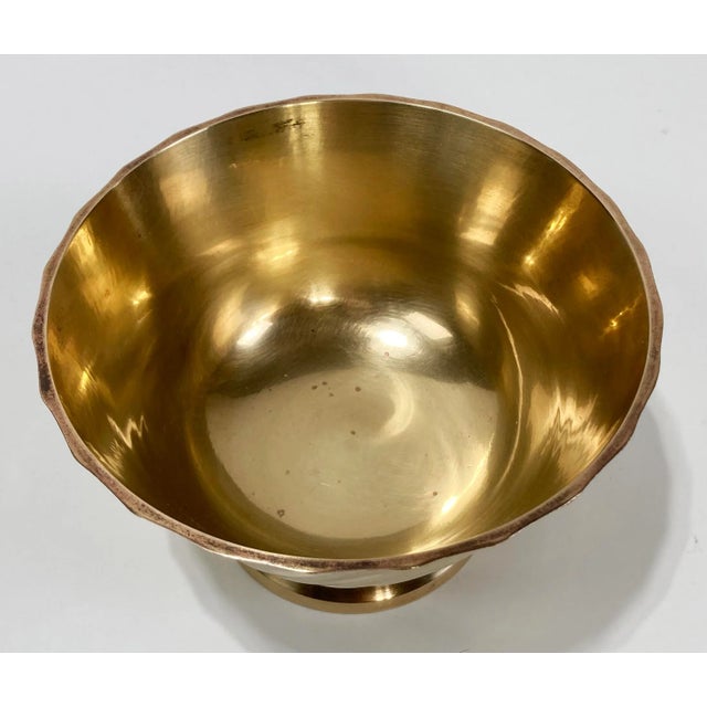 Mid 20th Century Vintage Solid Brass Footed Bowl For Sale - Image 5 of 7