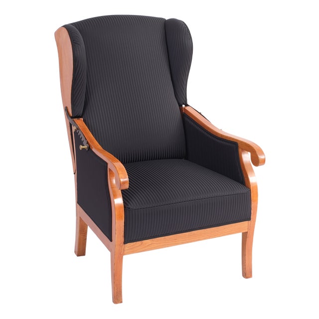 Biedermeier Wingback Chair in Ash, 1820 For Sale