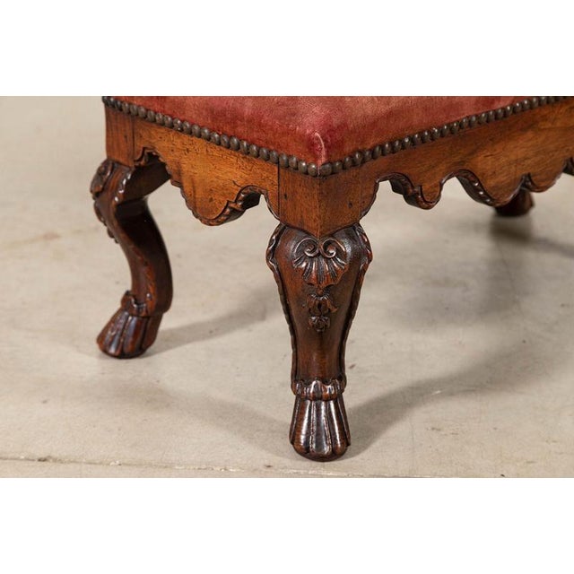 19th Century Queen Anne English Walnut Stool, 1870 For Sale - Image 4 of 15