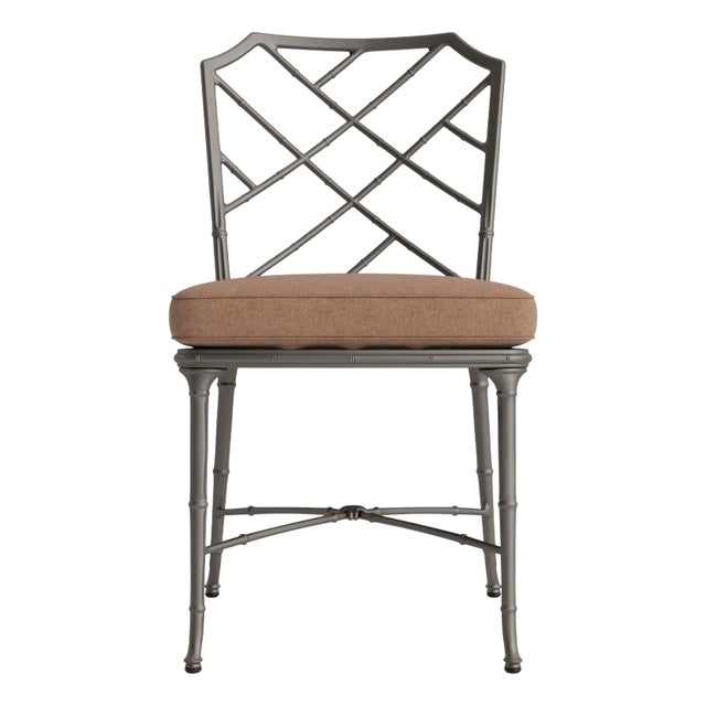 Brown Jordan Calcutta Side Chair, Mica frame with Fusion Clay fabric For Sale