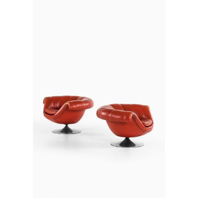 Easy Chairs in Aluminum and Leather by Lennart Bender, 1960s, Set of 2 For Sale - Image 4 of 7