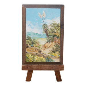 Miniature Impressionist Masterpiece Desert Landscape Oil Painting on Board 10"