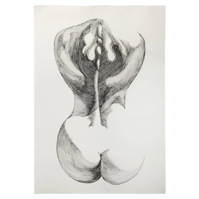 Woman from Shoulders is an etching on paper, realized by the Italian artist Giacomo Porzano (1925-2006). Hand-signed on...