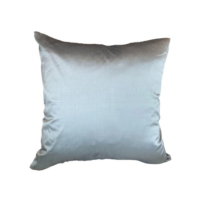 Contemporary Blue Marbled Throw Pillow Cover For Sale - Image 3 of 6