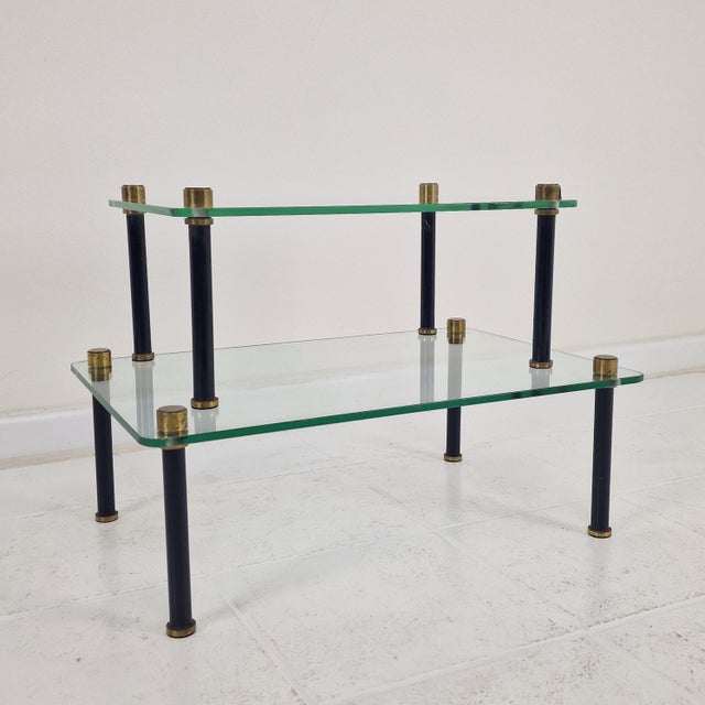 1930s French Modernist Glass and Brass Display Tables from P. Andrieux, 1930s, Set of 2 For Sale - Image 5 of 18