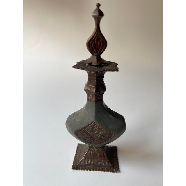 Antique 19th Century Indian Engraved Copper Perfume Bottle For Sale - Image 15 of 15