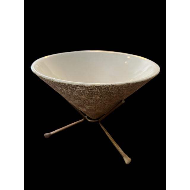 Gold “Elegance” 1960s Cone Vase Matte Gold on Outside--White on Inside MCM For Sale - Image 8 of 12