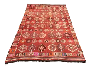 Vintage Turkish Kilim Rug - 68" X 112"
