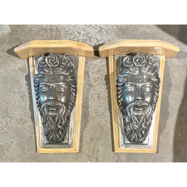 Grand Tour Vintage Maitland Smith Neptune Brackets - A Pair For Sale - Image 3 of 12