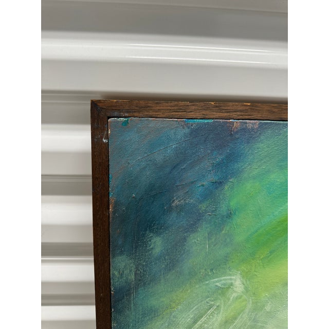 Elderly Asian Man Deep in Thought, Original Framed Oil on Canvas, by Youngsook Park, Circa 2000s For Sale - Image 4 of 9