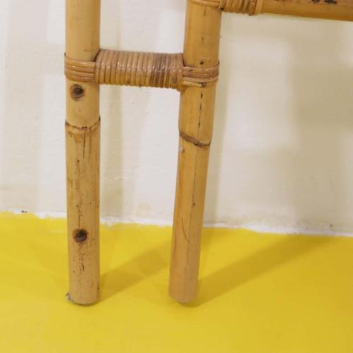 2000 - 2009 Woven Bamboo Headboard with Arch and Circle Pattern For Sale - Image 5 of 7