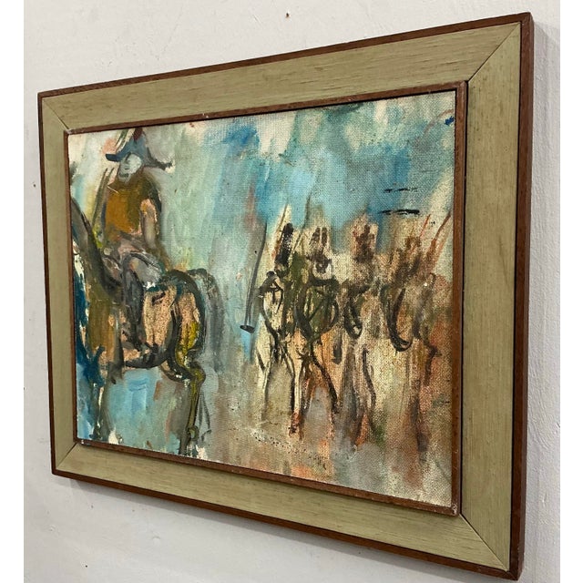 Mid-Century Modern 1968 Vintage Oil on Board Expressionist Painting of Napoleon and His Soldiers by Alex Portner For Sale - Image 3 of 12