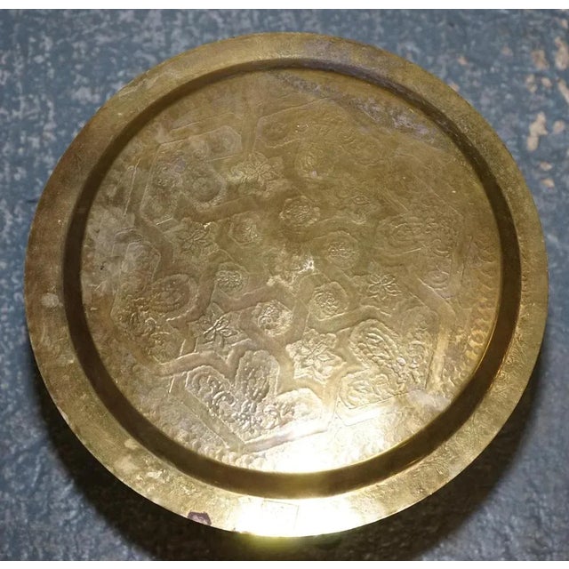 Vintage Moorish Moroccan Brass Folding Tray Table, 1920s For Sale - Image 9 of 14