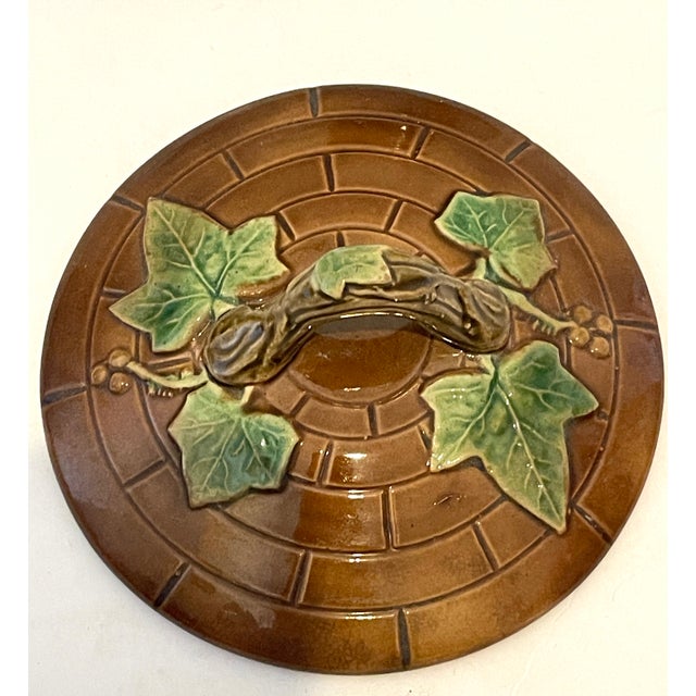 Minton Majolica Butter Dish Set Attributed to Minton 19Th. C. For Sale - Image 4 of 12