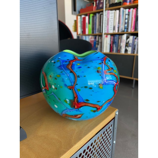 1990s 1990s Viz Art Studio Glass Vase Postmodern Memphis Design For Sale - Image 5 of 11