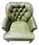 Olive Green Leather Tufted Club Chair For Sale